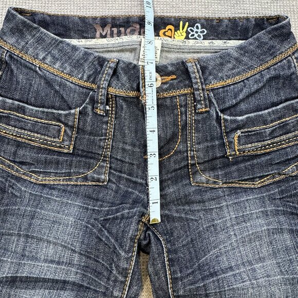 Mudd Womens Denim Capri Jeans Size 0 Embroidered Pockets Cuffed Hem Pockets Y2K - Picture 11 of 15